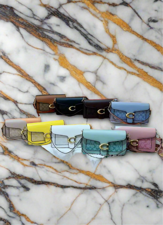 Classic leather underarm logo purse