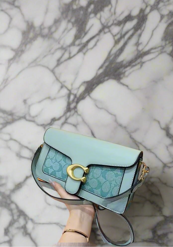 Classic leather underarm logo purse