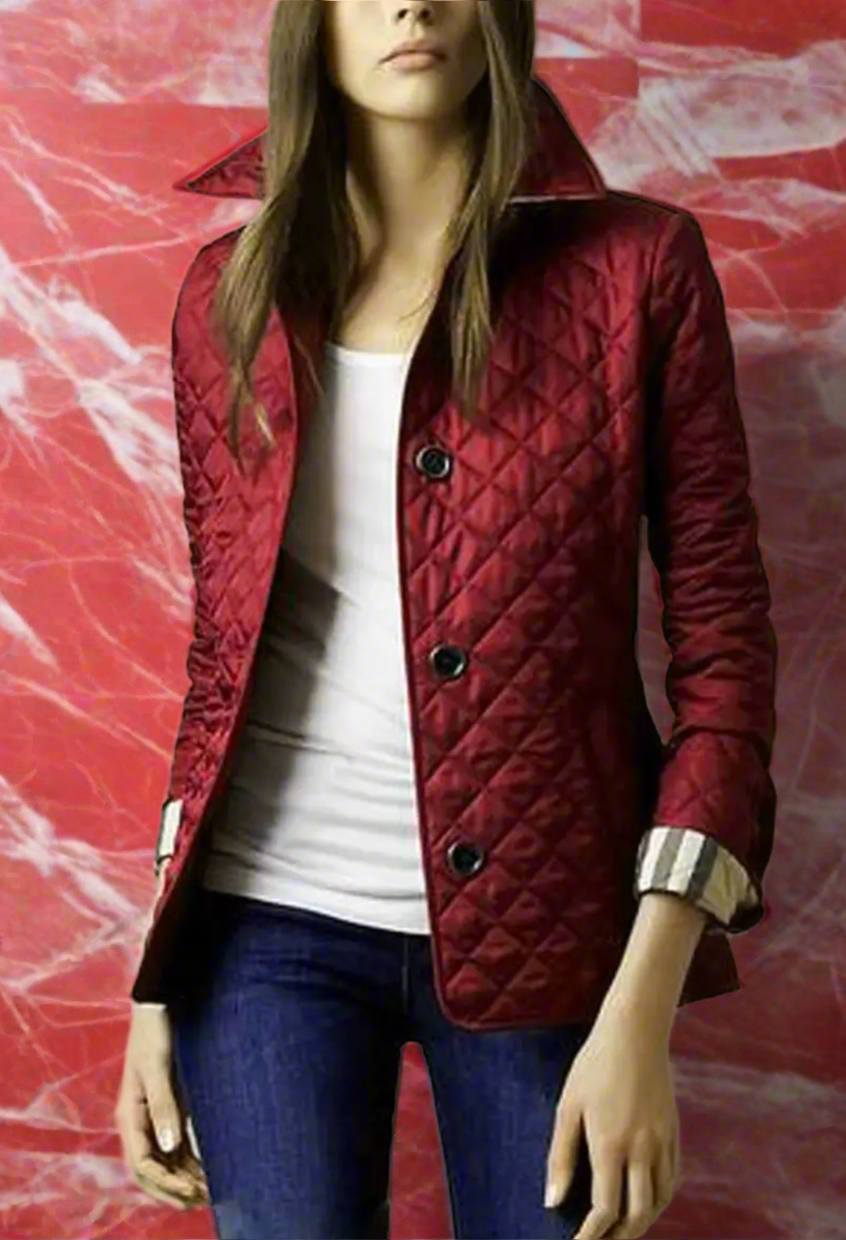 NEW!!!    Light weight black quilted jacket with beige plaid Lining (on sale!)