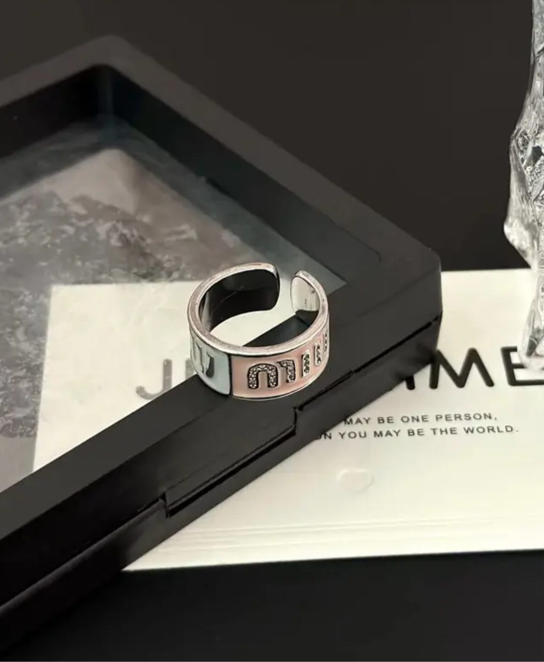 MIU MIU white & light Pink Band Ring. 