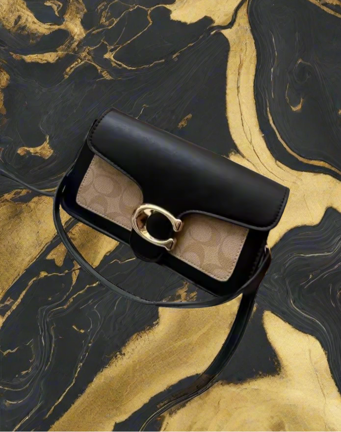 Classic leather underarm logo purse