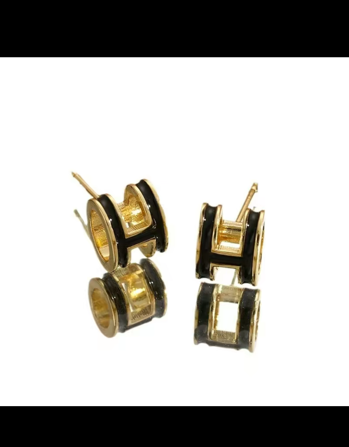 High quality bubble letter H Earrings