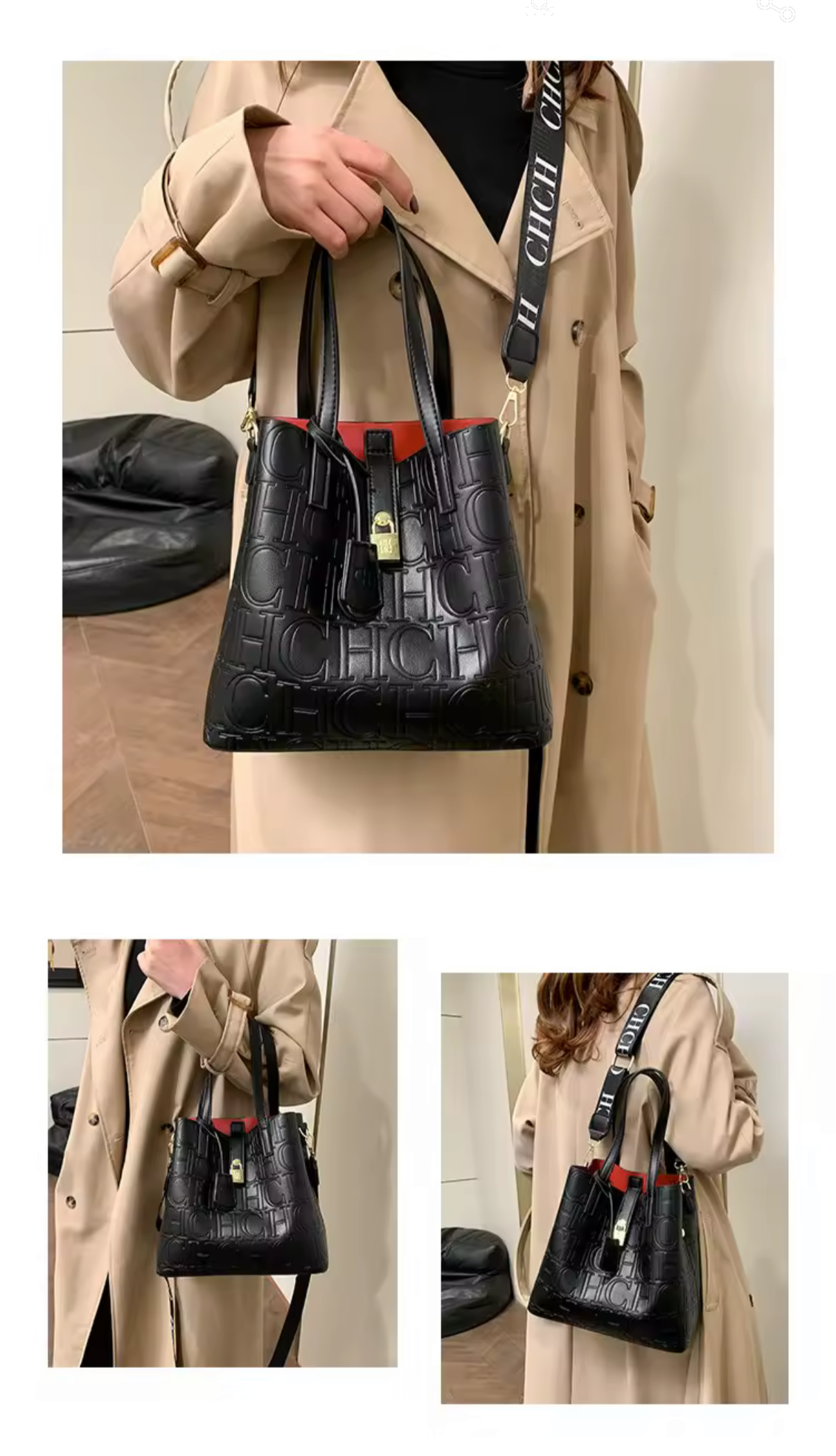 CHCH TOTE BAG W/ smaller pouch bag