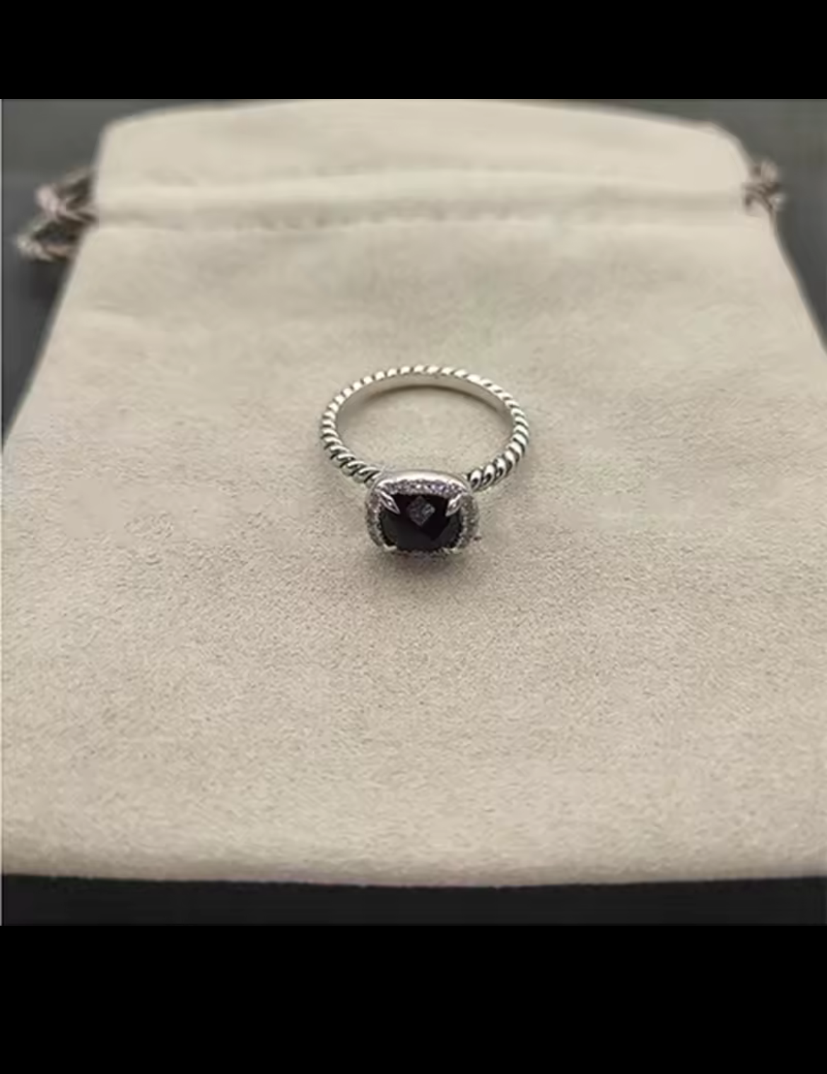 Square Sterling Silver gem stone earrings & rings with rhinestones and twisted cable style bands