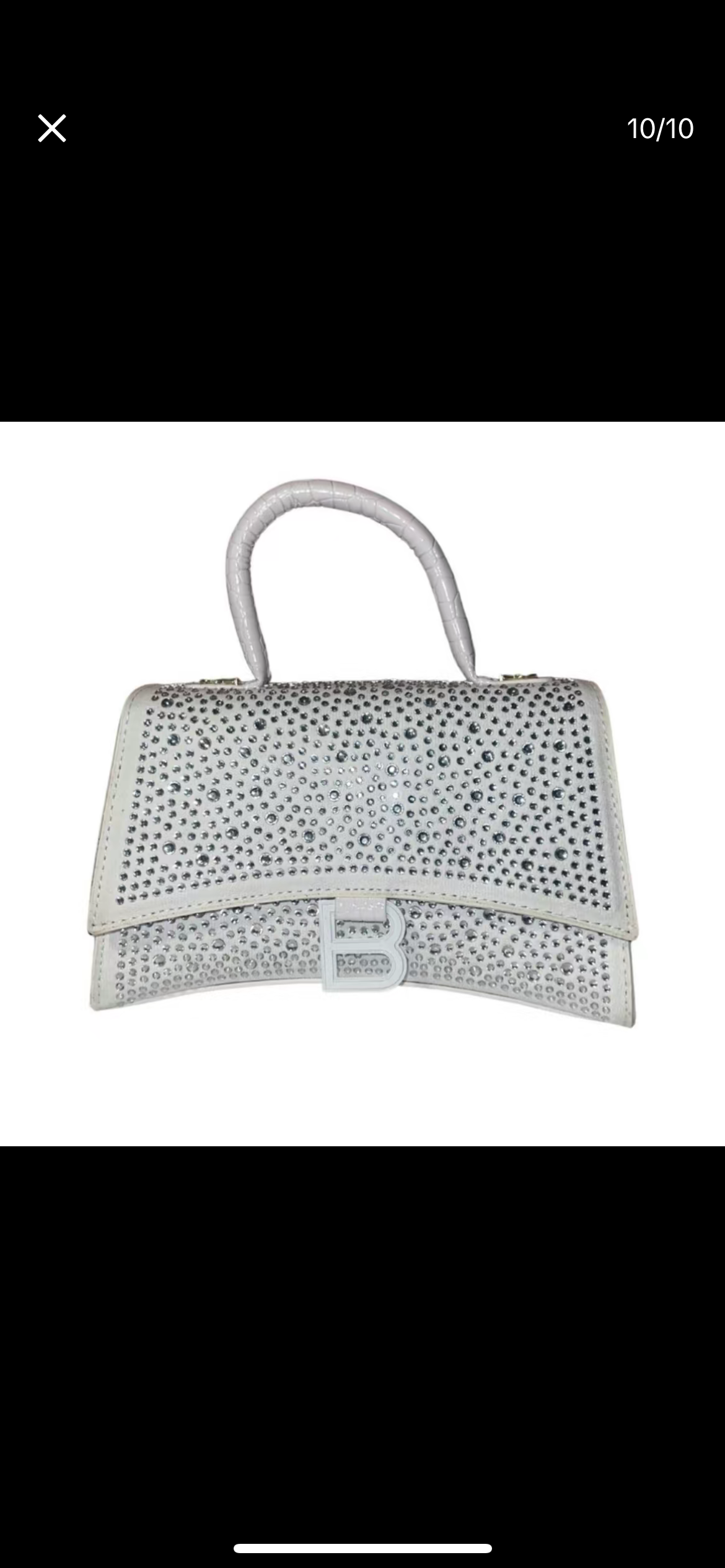 Swarovski crystal evening bag with B logo
