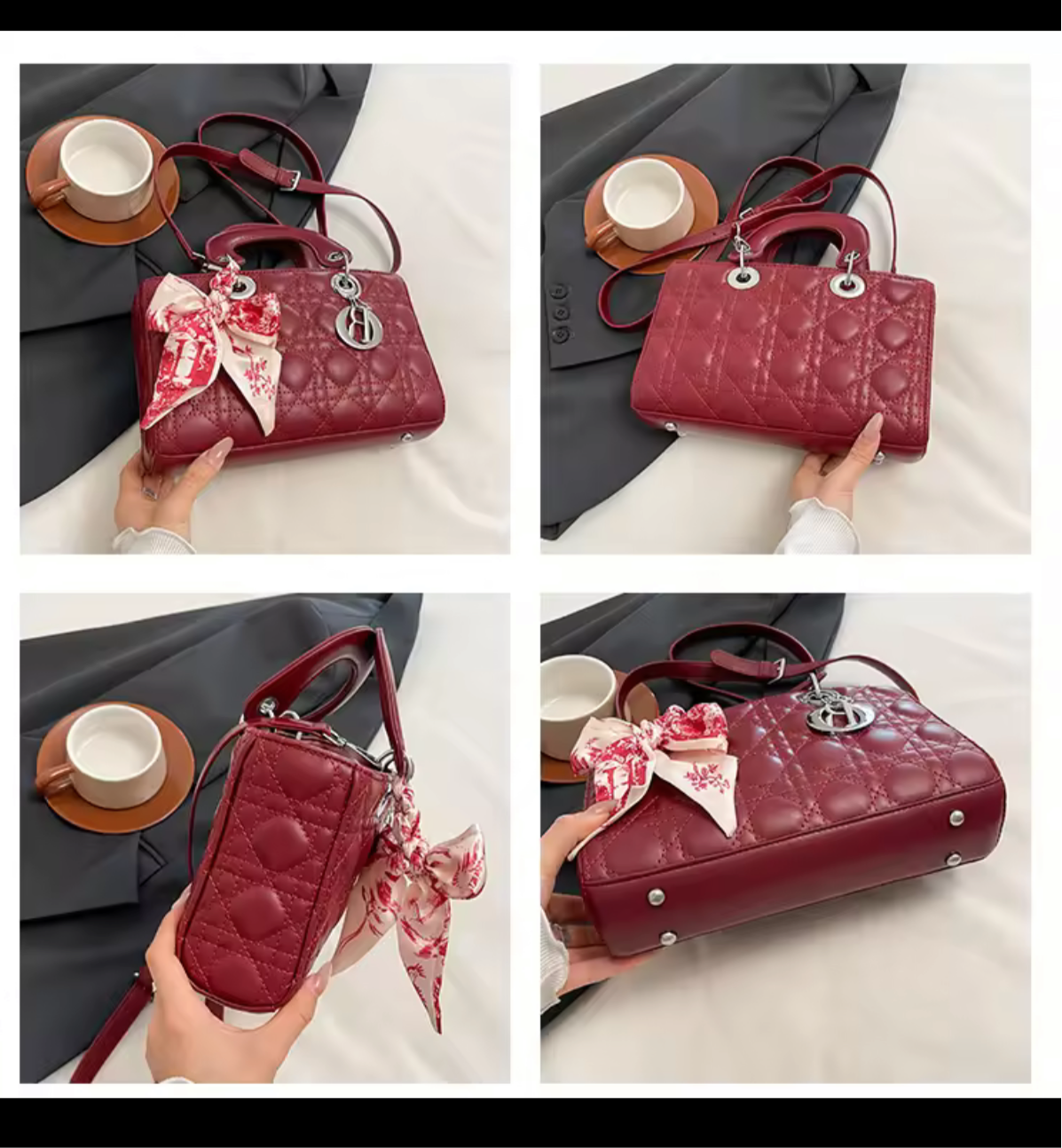 Structured rectangular tote handbags