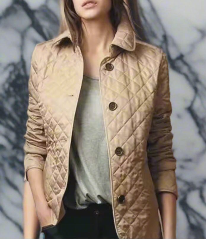 NEW!!!    Light weight black quilted jacket with beige plaid Lining (on sale!)