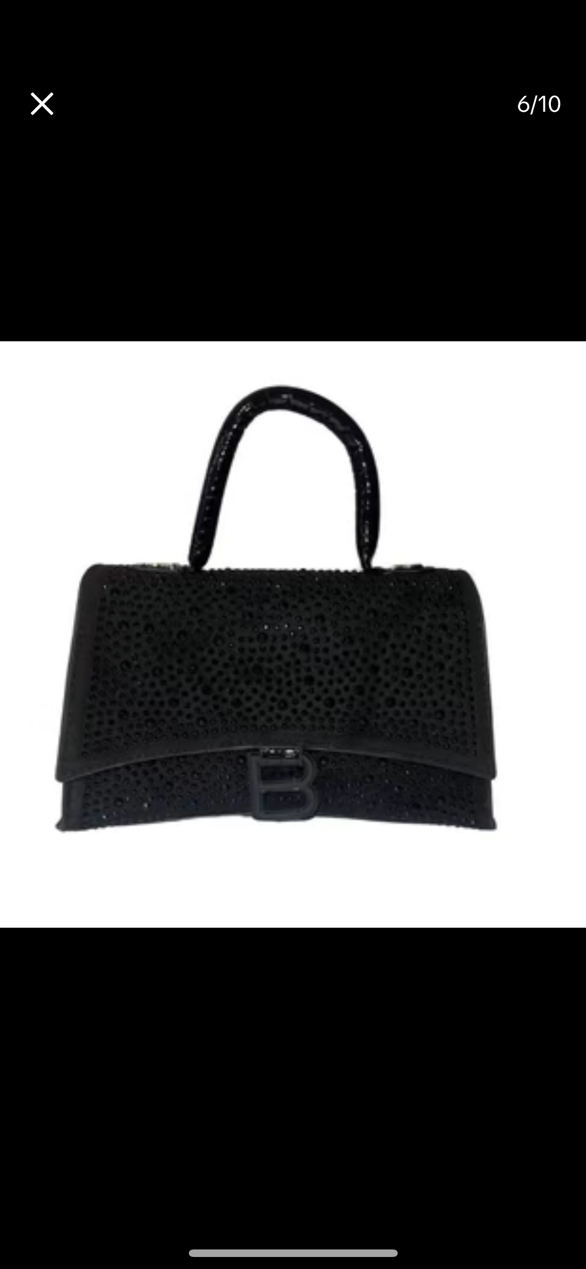 Swarovski crystal evening bag with B logo