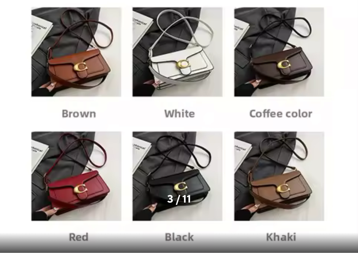 Classic leather underarm logo purse