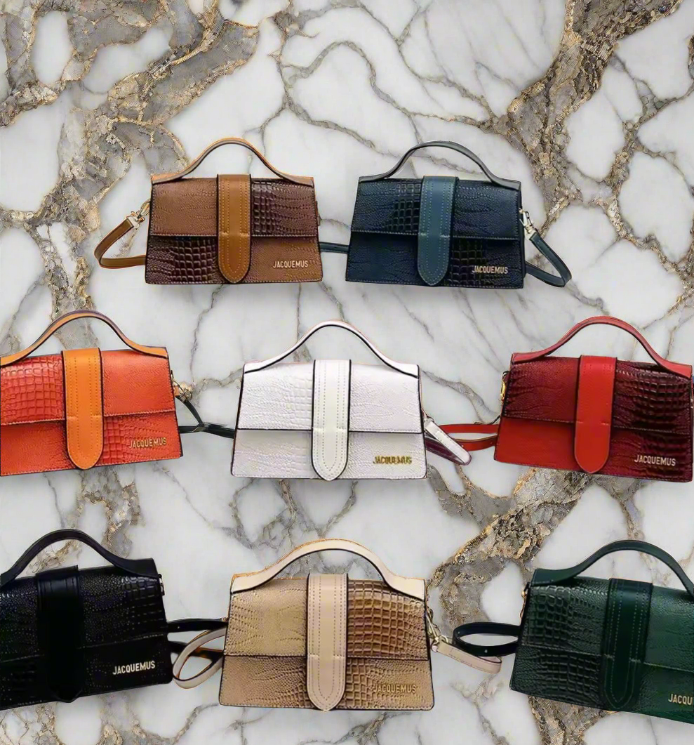 JAQ structured rectangular clutch / crossbody flap purse in many colors