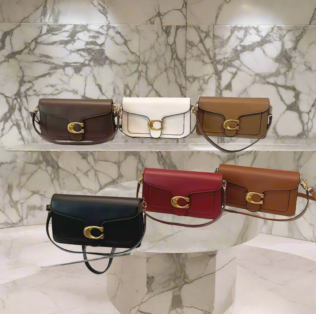 Classic leather underarm logo purse