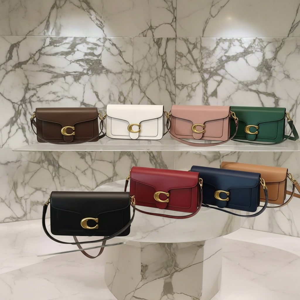 Classic leather underarm logo purse