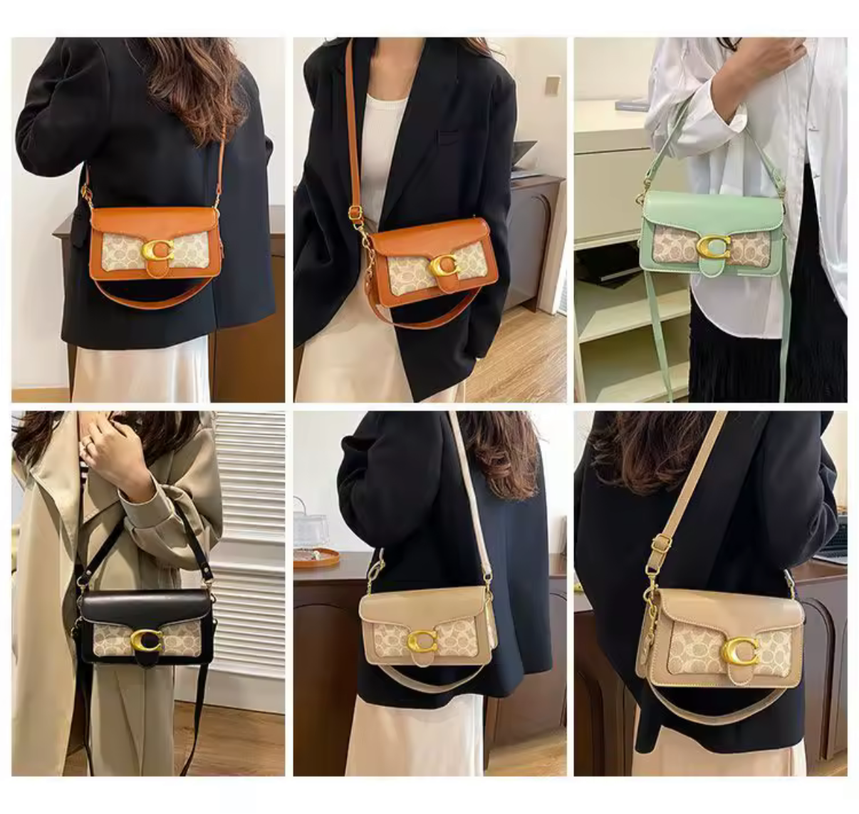 Classic leather underarm logo purse