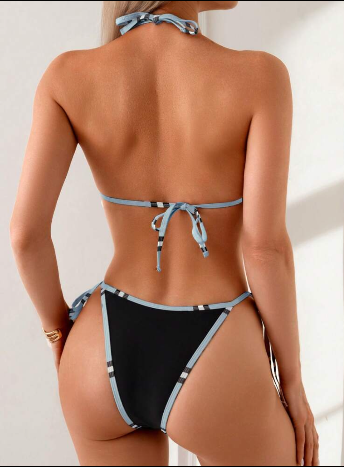 Solid colors - luxury plaid trimmed bikinis (many options)