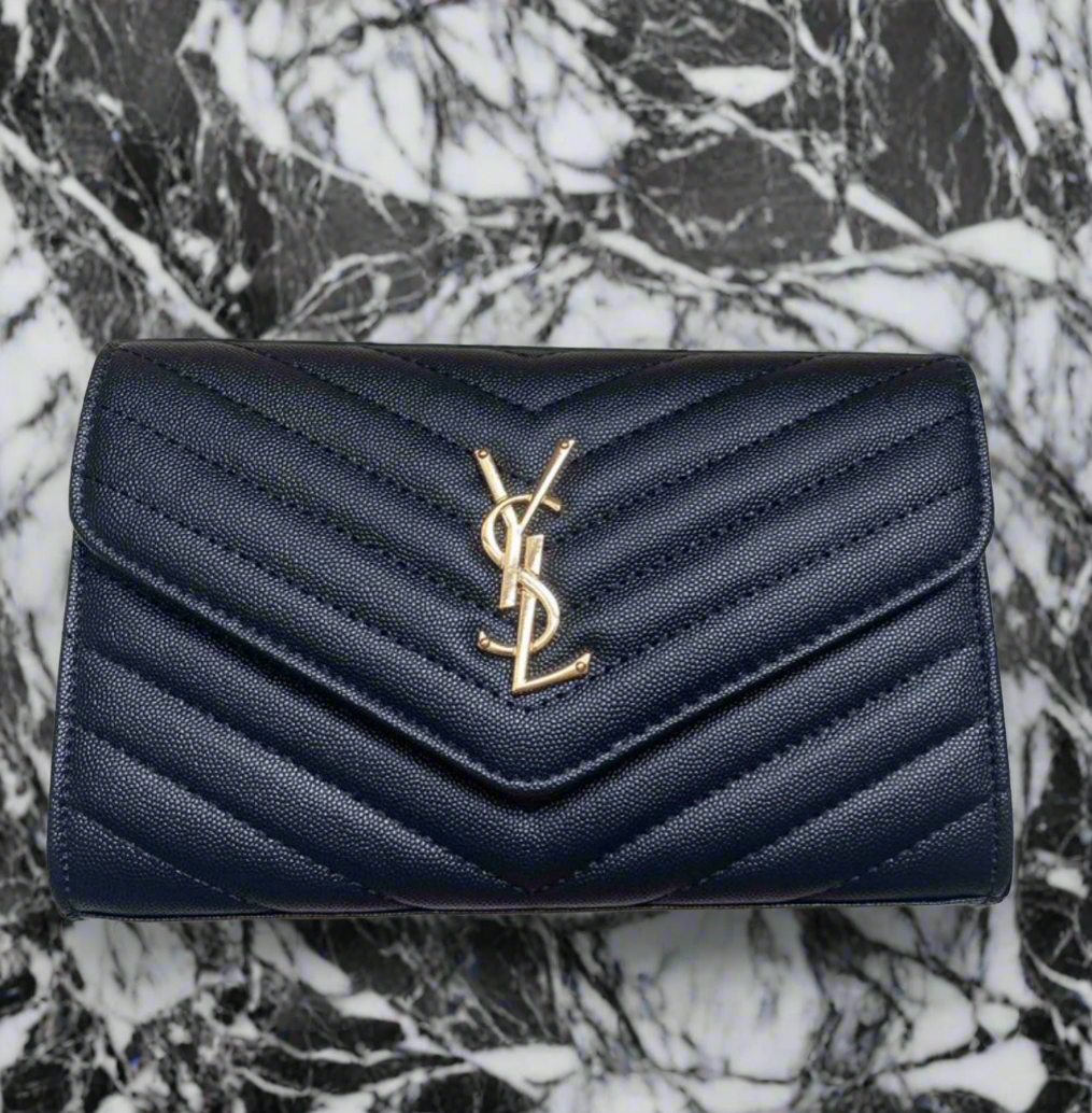 Chevron leather logo crossbody clutch bag