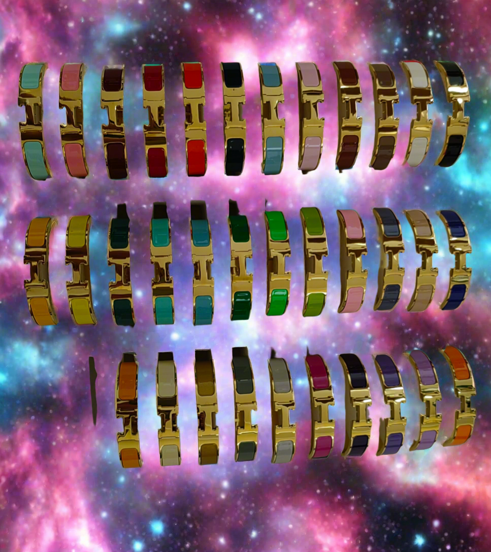 Thick band letter H bangle