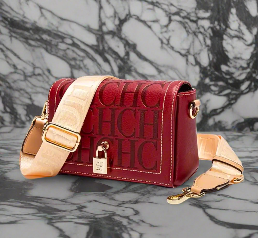 High quality CHCH embossed flap crossbody bag