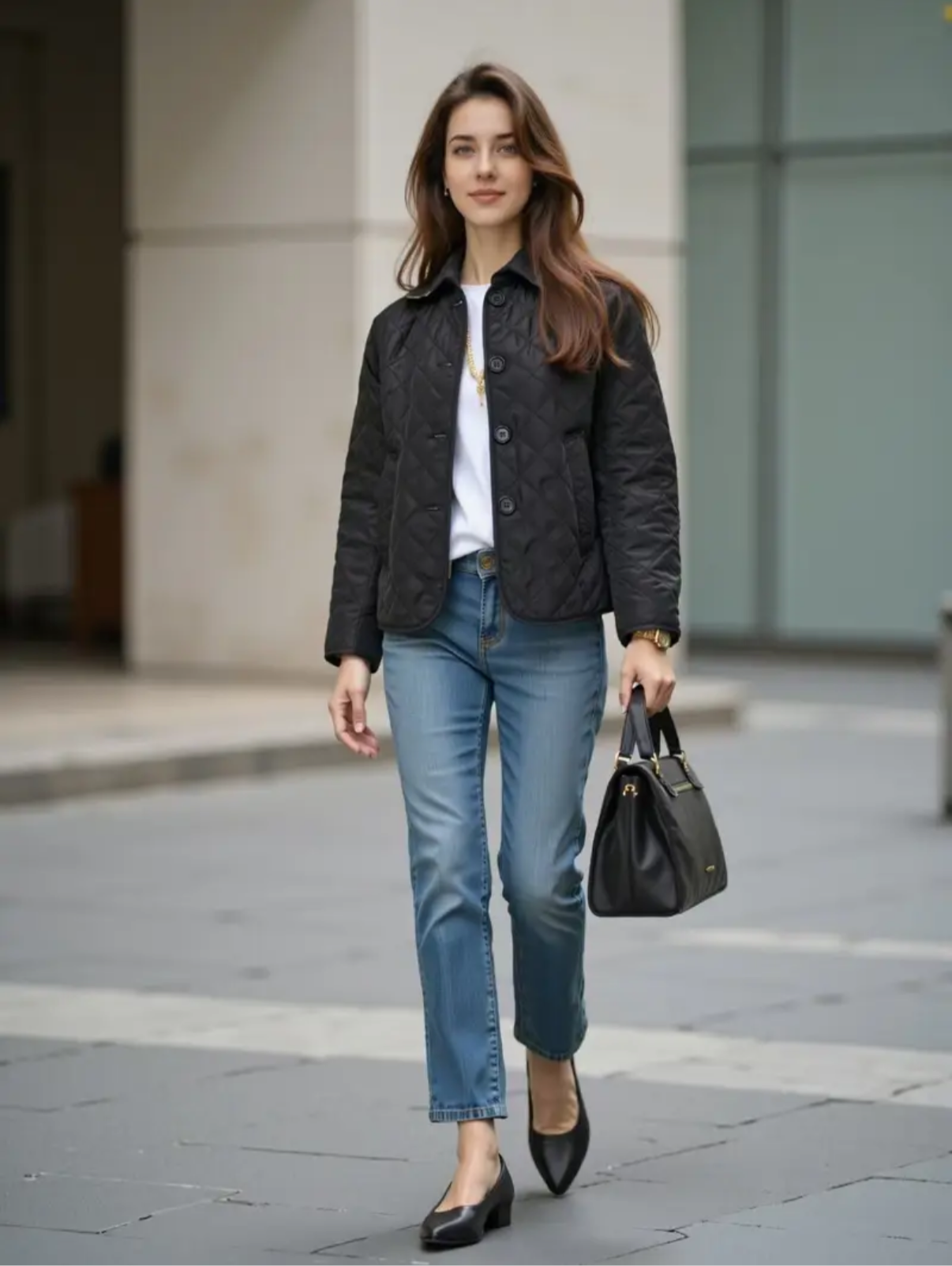 NEW!!!    Light weight black quilted jacket with beige plaid Lining (on sale!)