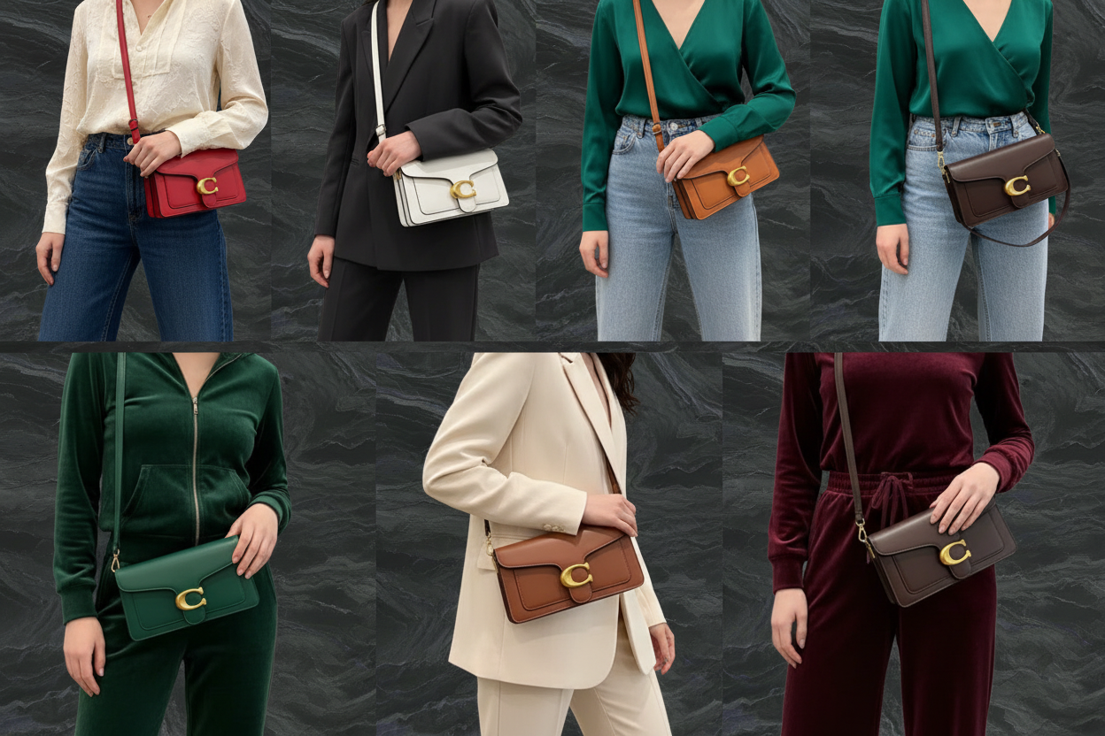 Classic leather underarm logo purse