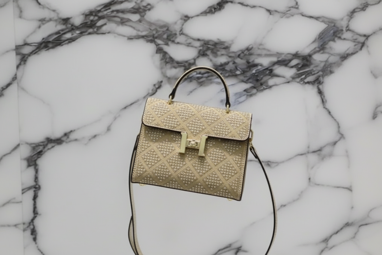 Swarovski Crystal H logo Top handle purse!