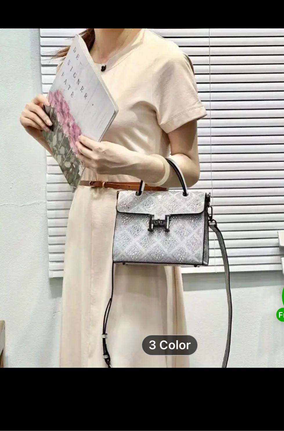 Swarovski crystal evening bag with B logo