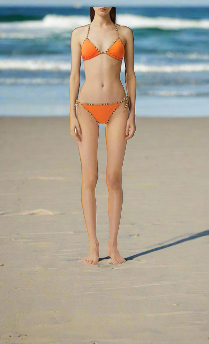 Solid colors - luxury plaid trimmed bikinis (many options)