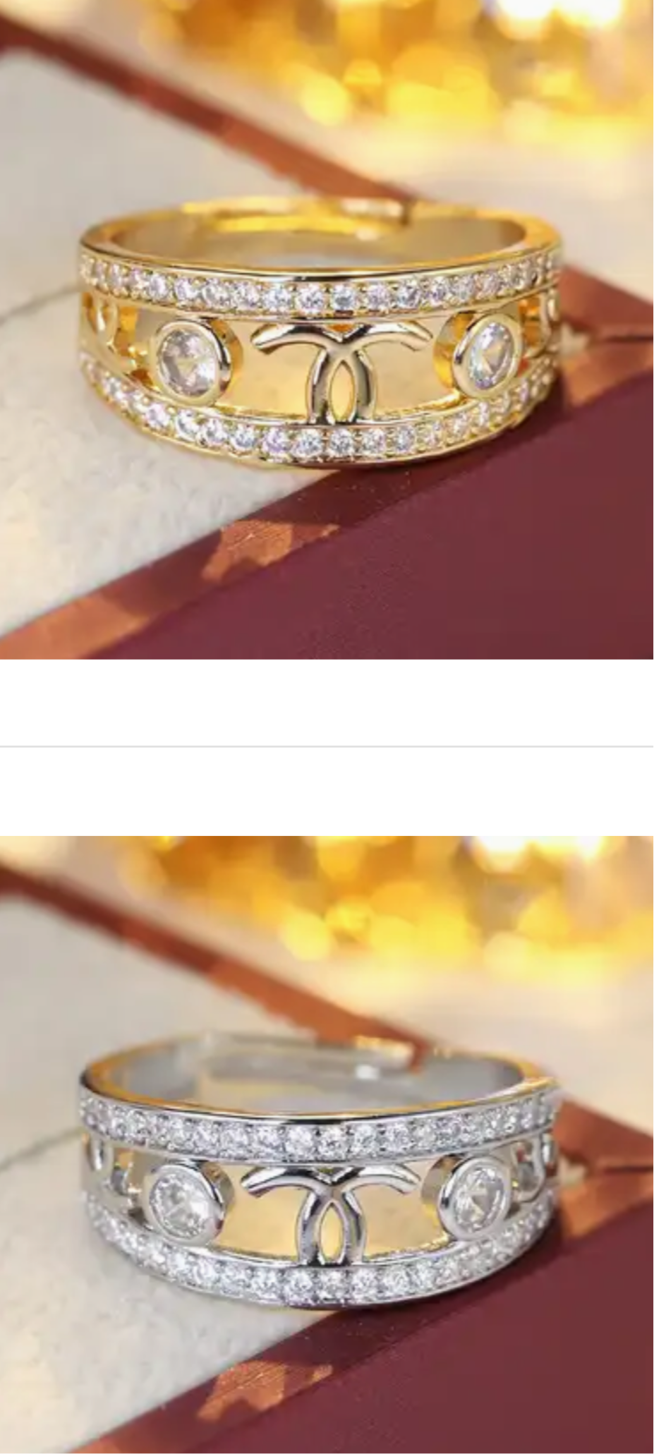 Beautiful inspired rings with logos and adjustable bands (large variety)
