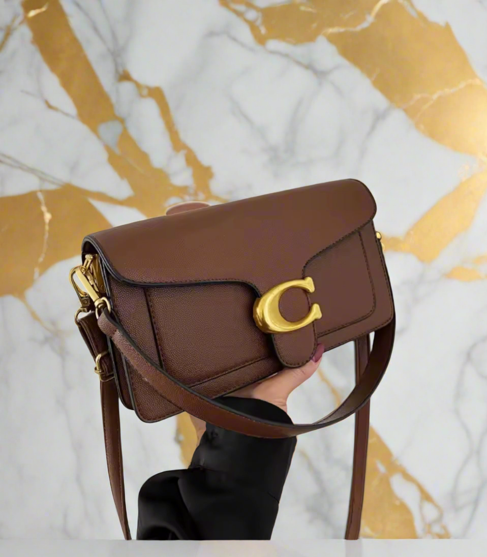 Classic leather underarm logo purse