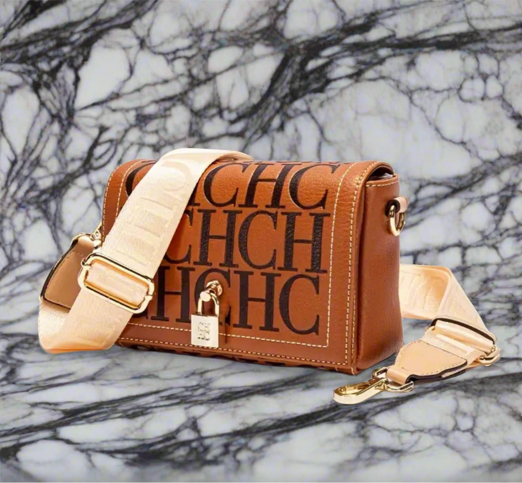 High quality CHCH embossed flap crossbody bag