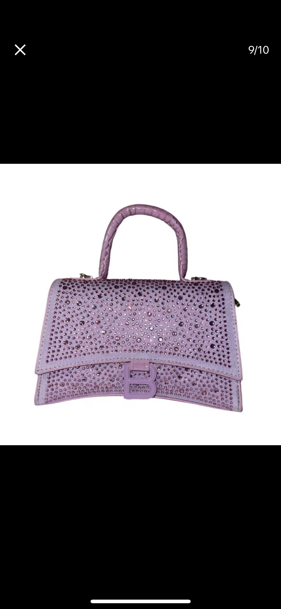 Swarovski crystal evening bag with B logo