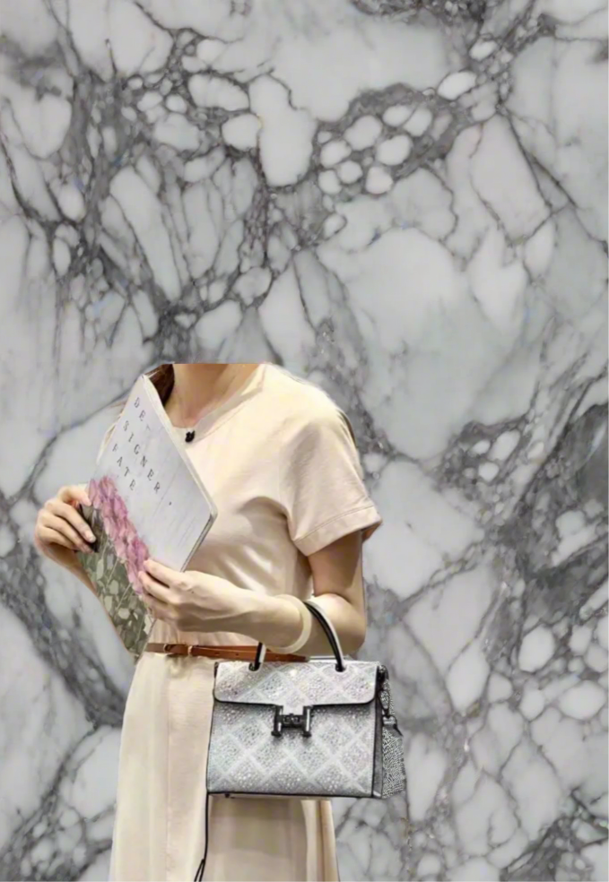 Swarovski crystal evening bag with B logo