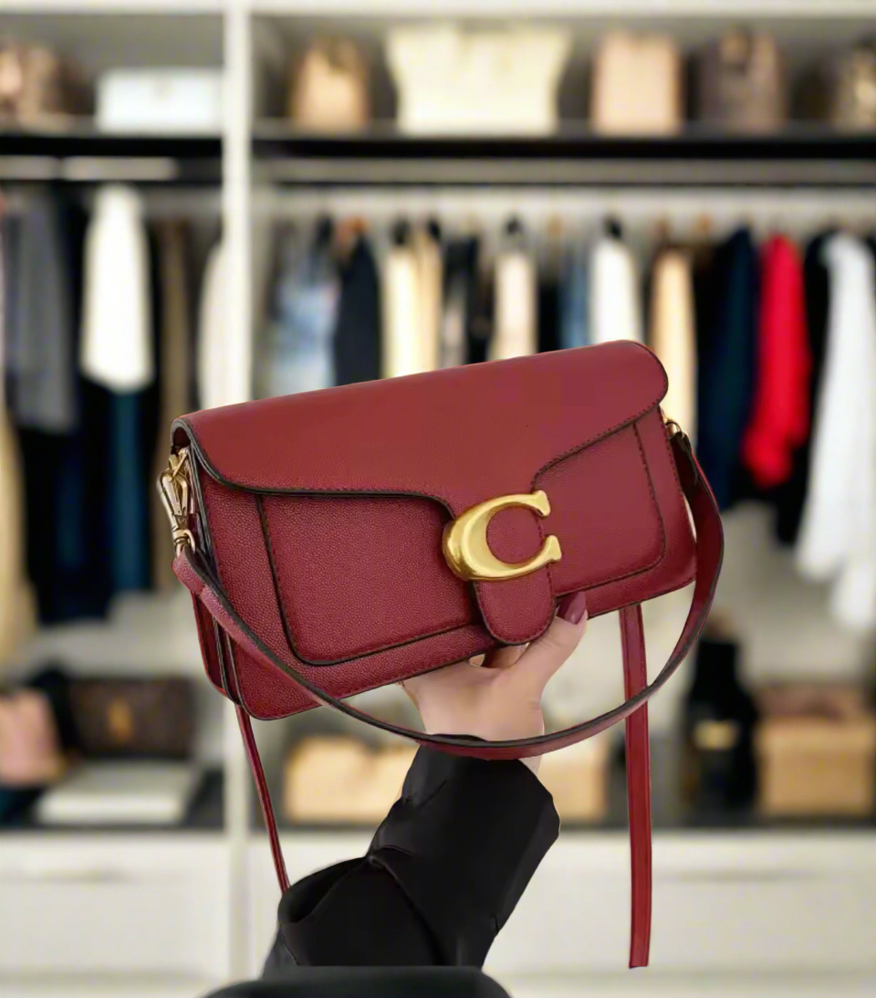 Classic leather underarm logo purse