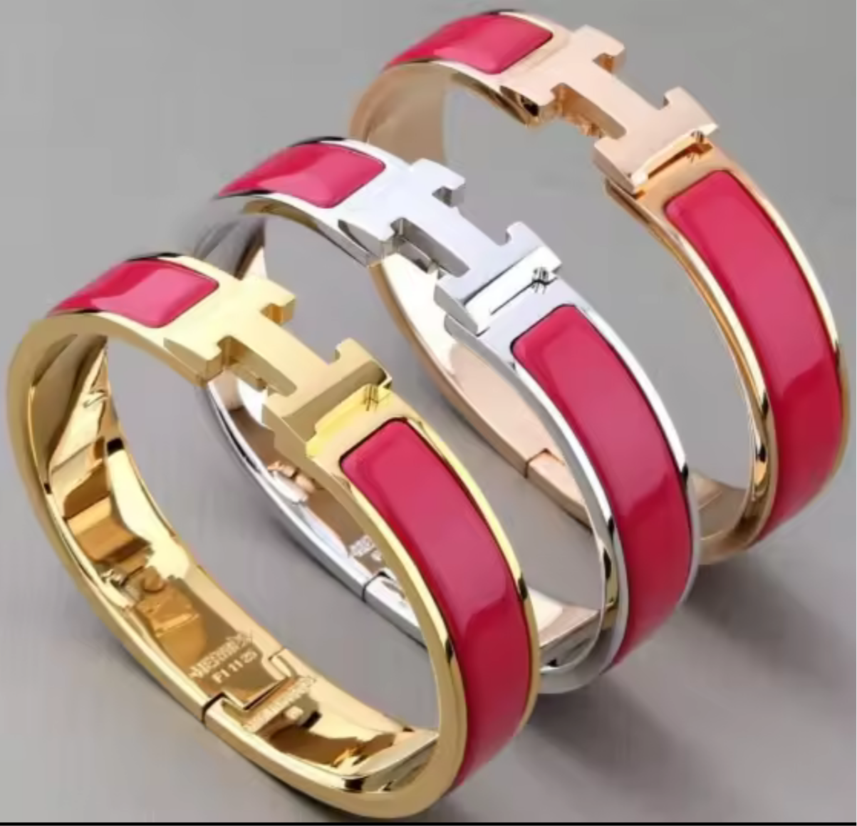 Thick band letter H bangle