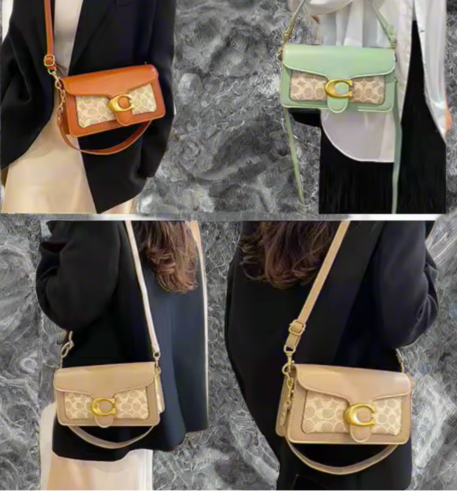 Classic leather underarm logo purse