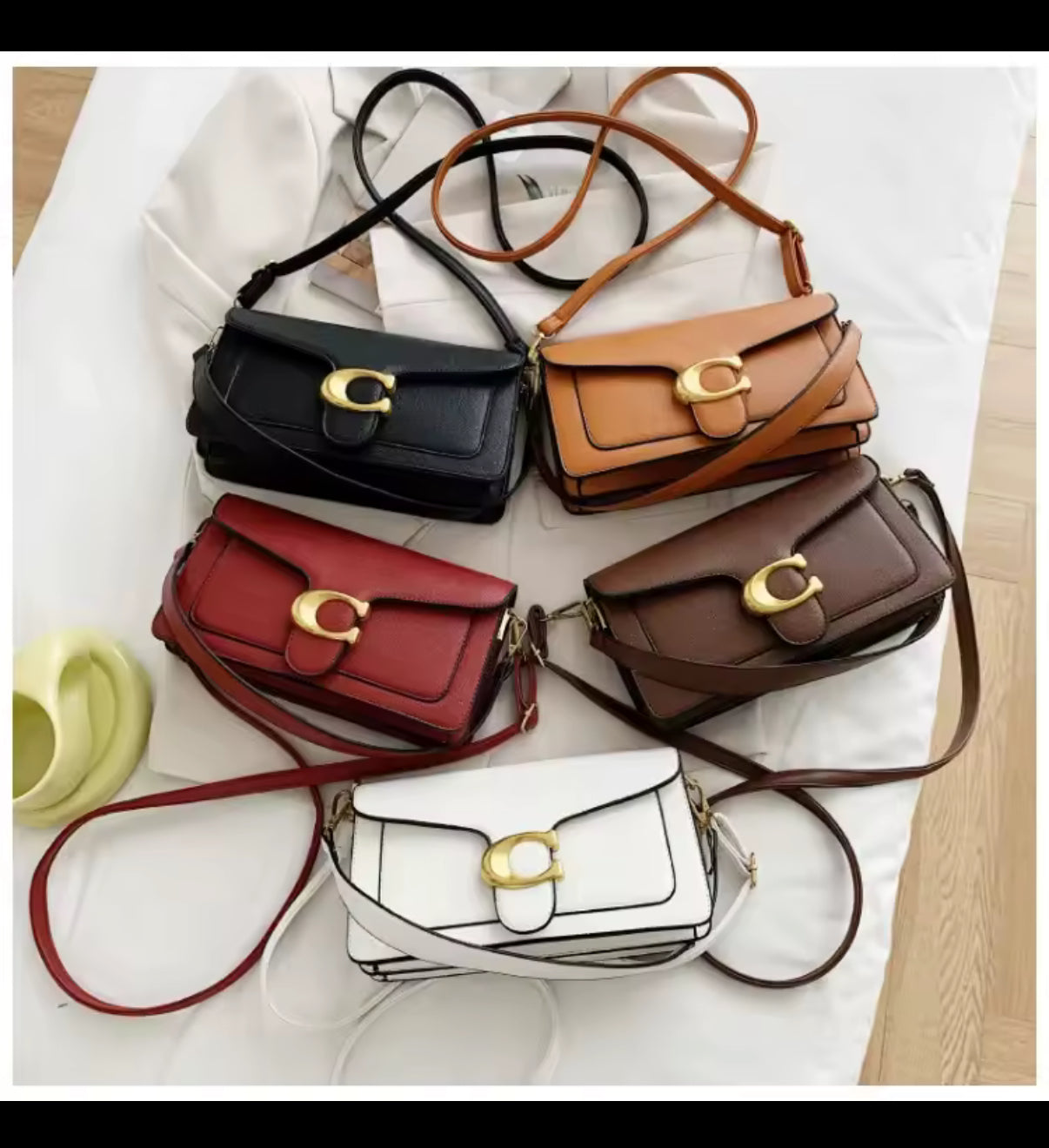 Classic leather underarm logo purse