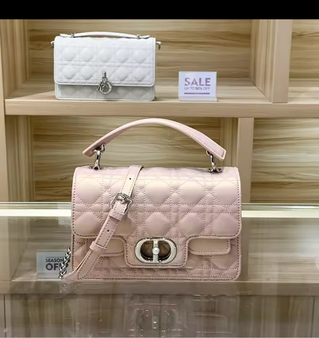Leather Crossbody “CD Pearl” logo bag, with signature diamond quilted stitching (many options)