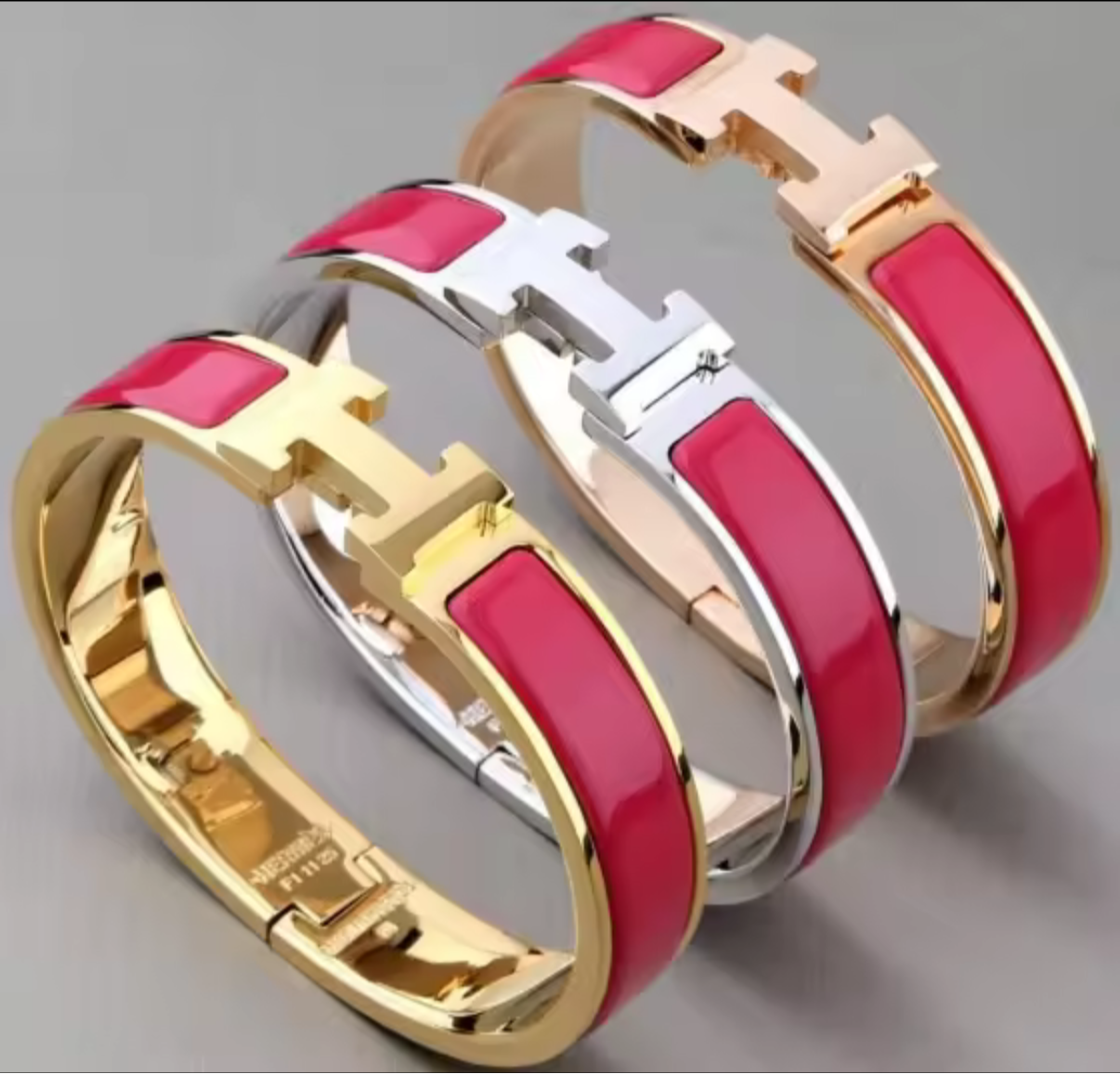 Thick band letter H bangle