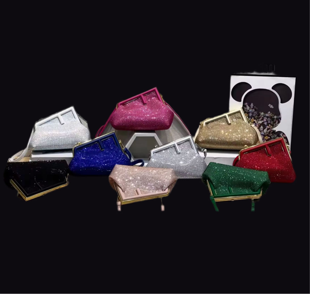 Crystal bedazzled clutches (high quality) 