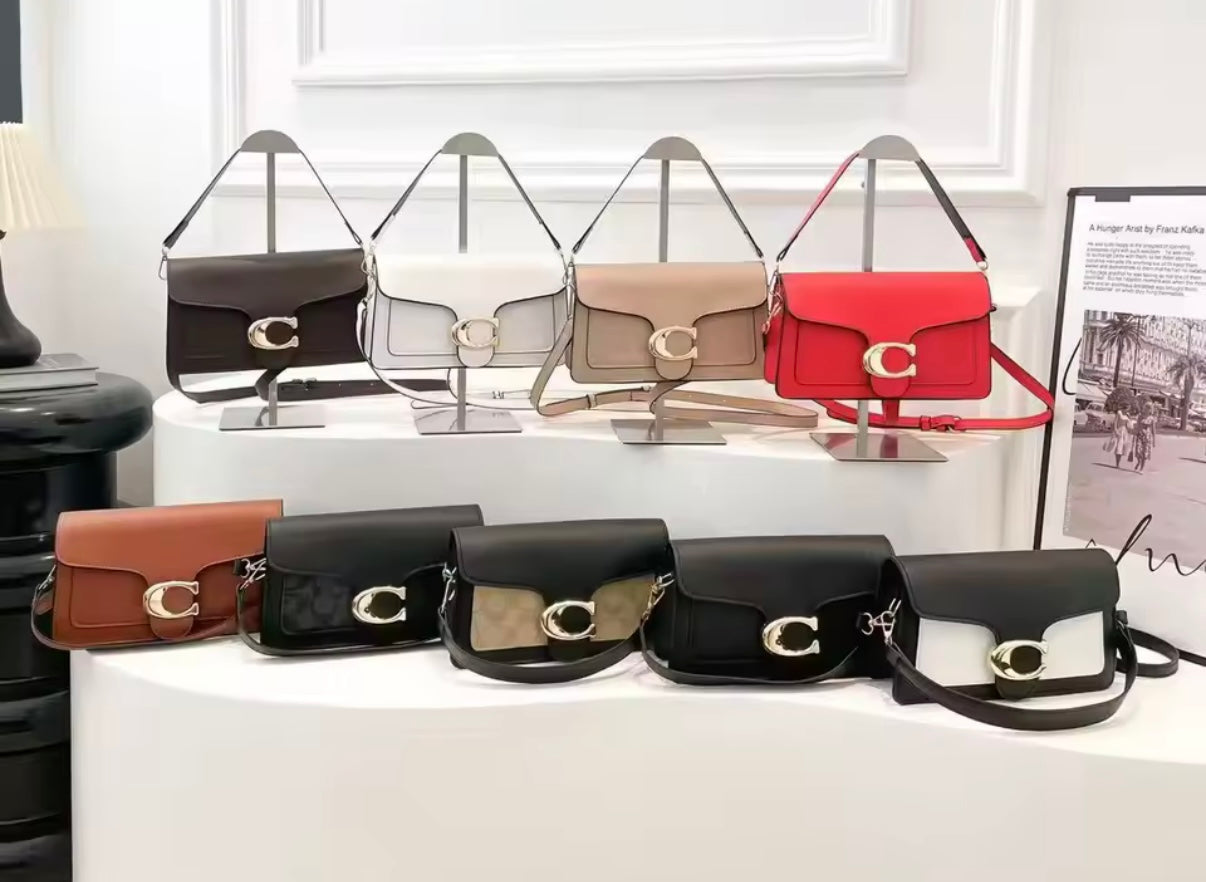 Classic leather underarm logo purse