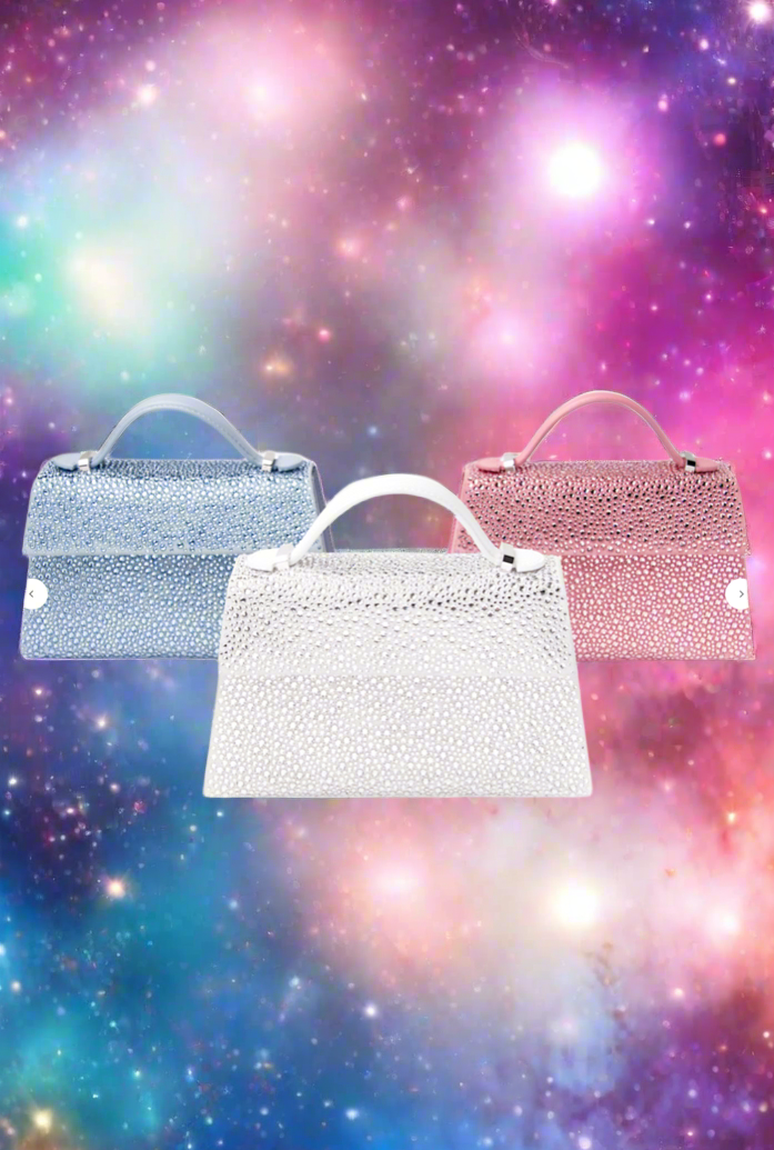 Swarovski crystal evening bag with B logo