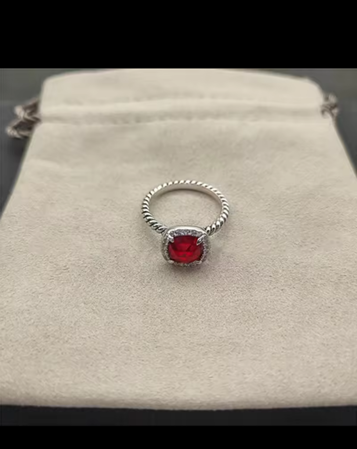 Square Sterling Silver gem stone earrings & rings with rhinestones and twisted cable style bands