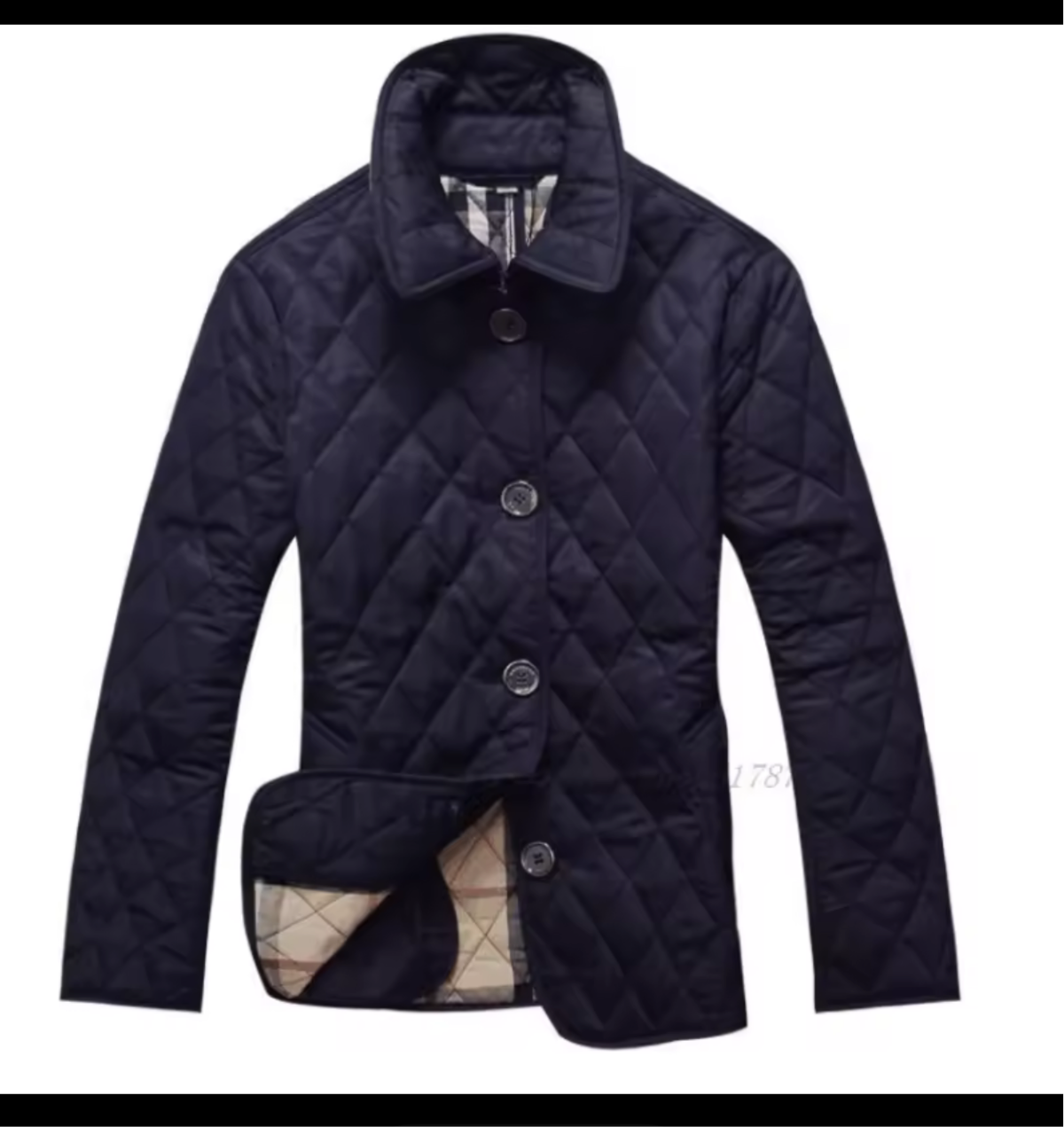 NEW!!!    Light weight black quilted jacket with beige plaid Lining (on sale!)