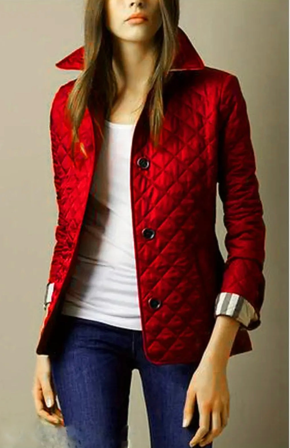 NEW!!!    Light weight black quilted jacket with beige plaid Lining (on sale!)