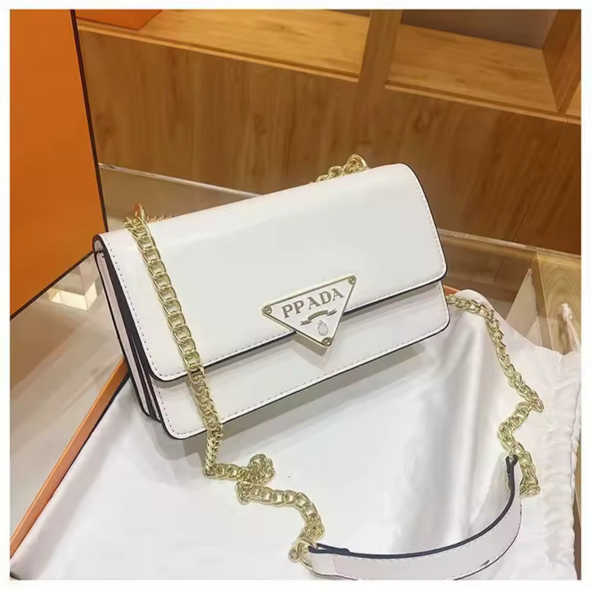 Small colorful crossbody flap bags with triangle logo snap closure