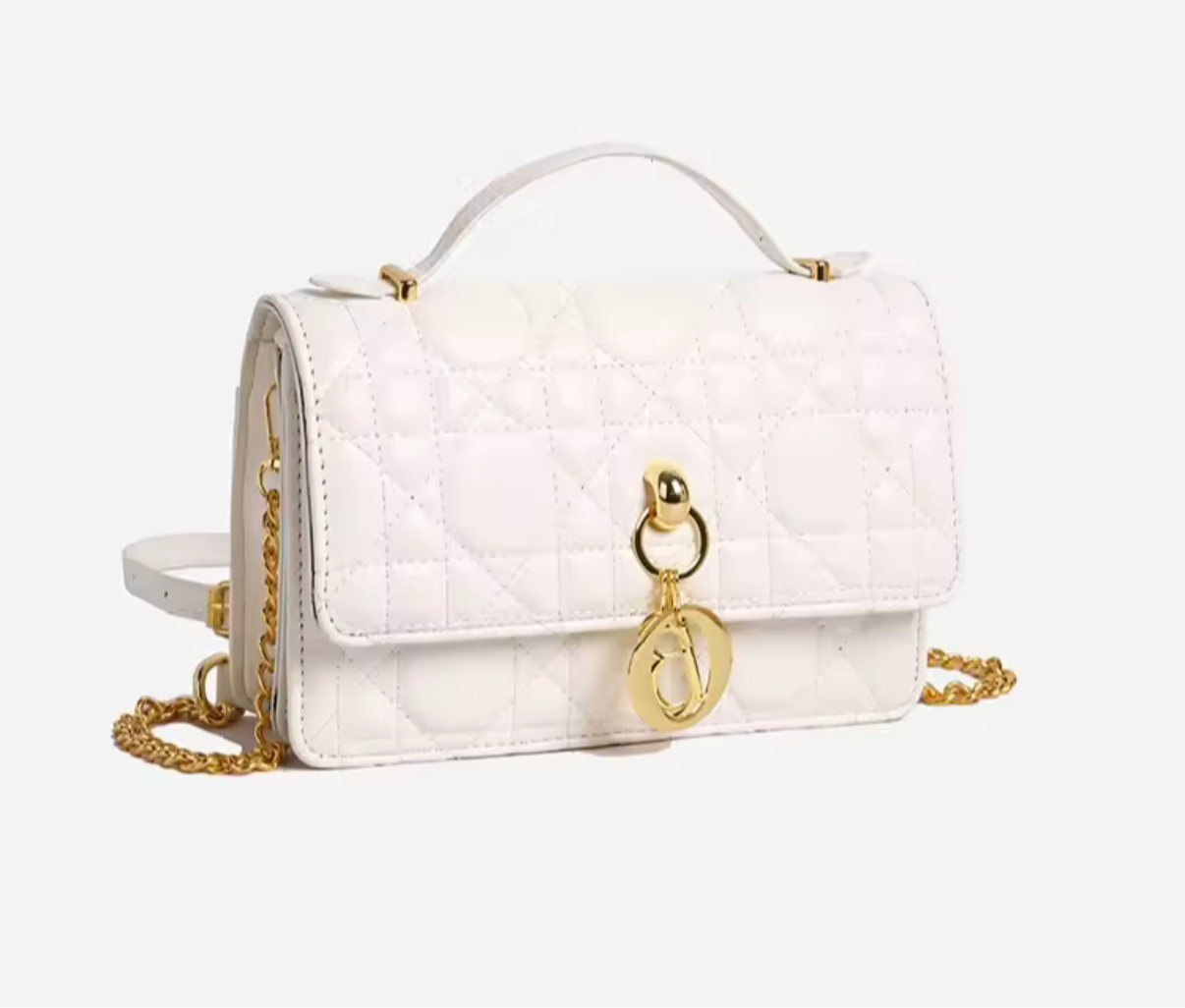 Leather Crossbody CD charm, with diamond stitched design