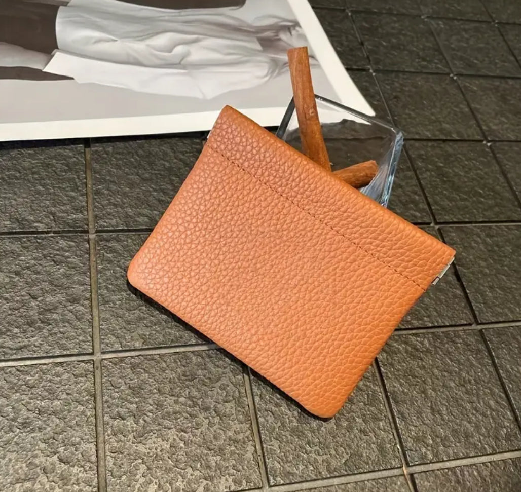 Soft leather coin pouches