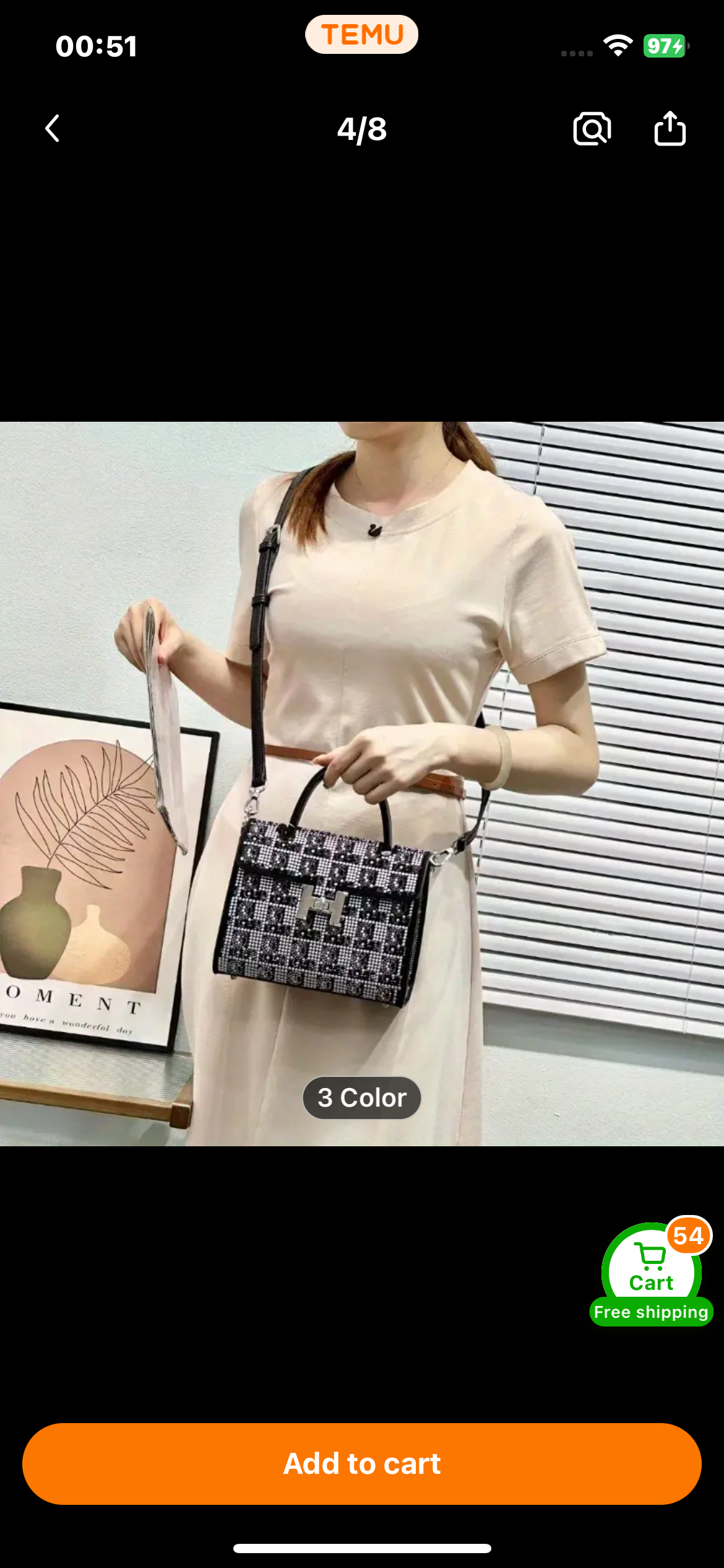 Swarovski crystal evening bag with B logo