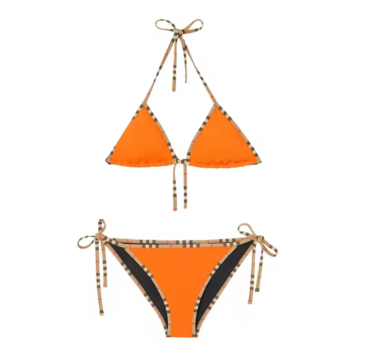 Solid colors - luxury plaid trimmed bikinis (many options)