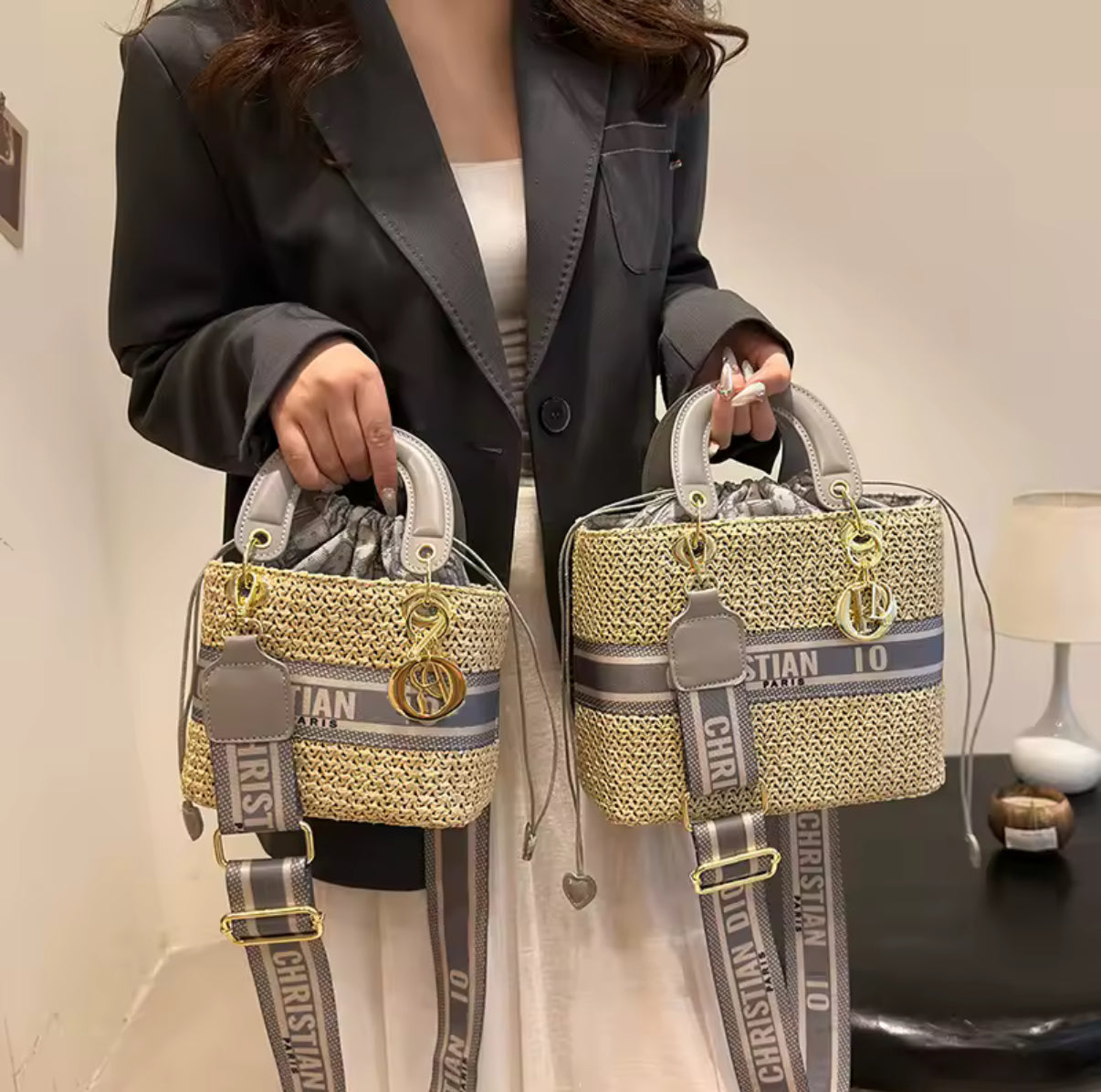 Structured square tote  “DIANA” bag