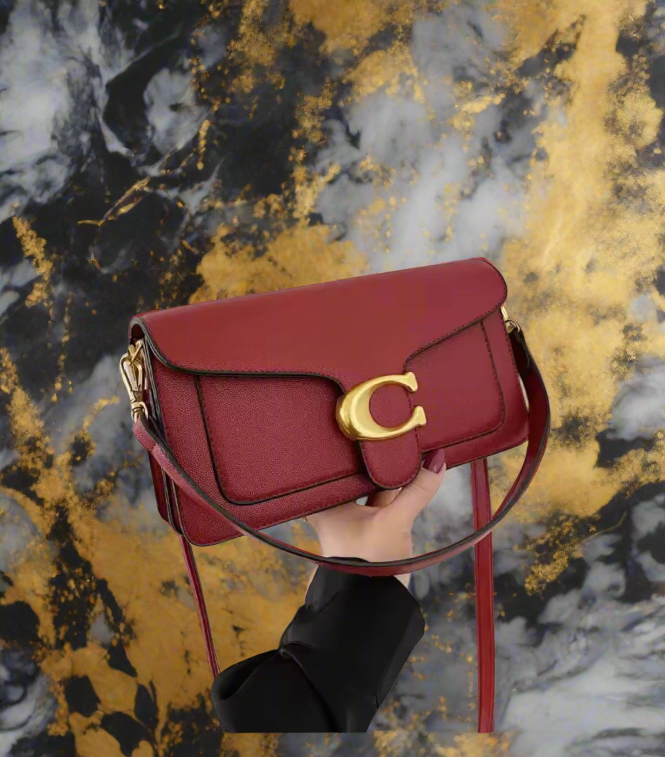 Classic leather underarm logo purse